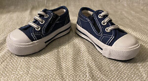 Vintage Teeny Toes Baby shoes Size 3 Sneakers Blue & White Navy Baseball CNVS
