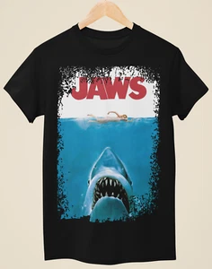 Jaws - Movie Poster Inspired Unisex Black T-Shirt - Picture 1 of 1