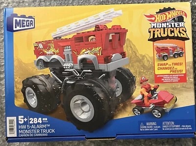 Mega Hot Wheels Monster Trucks: 284pc HW 5-ALARM MONSTER TRUCT Set - NEW - Image 1 of 2