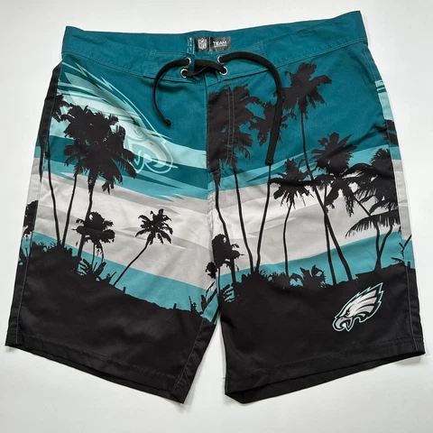 Philadelphia Eagles NFL Team Apparel Board Shorts Swim 8" Inseam Multicolor Sz M Cover