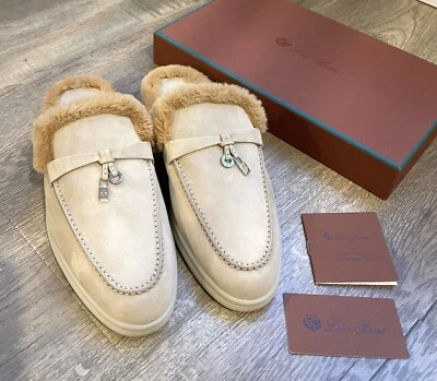 Mocasines de gamuza Loro Piana Babouche Charms Walk para mujer EU 38 D0EE beige piel de oveja Foto 1 de 4