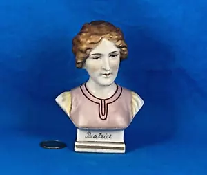 1918-1920 ANTIKE SITZENDORF PORZELLANBÜSTE VON BEATRICE 3,5" HOCH SEHR GUTER ZUSTAND - Bild 1 von 10