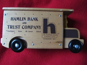 Hamlin Bank and Trust Company Wooden Holgate Delivery Truck Bank - Picture 1 of 2