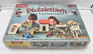 1976 PLAYSKOOL RICHARD SCARRY’S PUZZLETOWN SET D MAYOR FOX’S TOWN CENTER & MORE - Picture 1 of 8