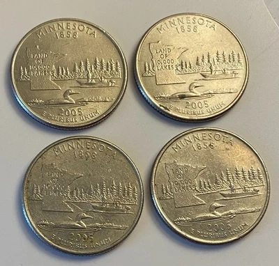 2005 P**Minnesota State Quarter's**(Lot Of 4)**High Grade**Unchecked** - Image 1 of 2