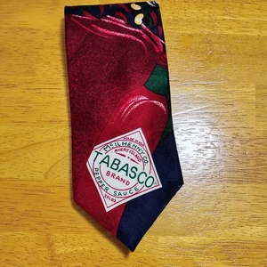 Vintage Tabasco Peppers Brand Mens Necktie 100% Silk Great Christmas Gift  - Picture 1 of 4