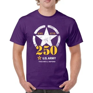 US Army 250th Anniversary T-shirt Military Veteran American Pride Men's Tee - Picture 1 of 99