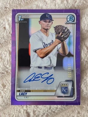 2020 Bowman Draft - Chrome Draft Picks Autographs Asa Lacy Purple Refractor /250 - Image 1 of 2