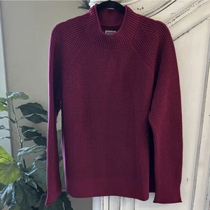 NWT Duluth Trading Co. Women's XL Chunky Knit Berry Colored Mock Neck Sweater - Picture 1 of 8