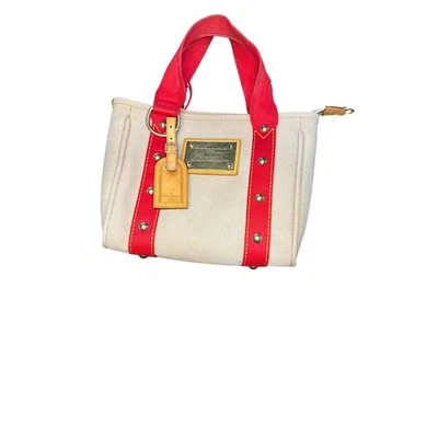Louis Vuitton Antigua Cabas PM Canvas Small Bag Ivory and Orange - Image 1 of 4