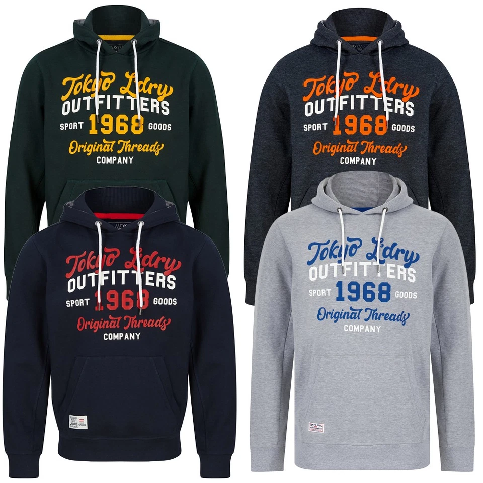 Sudadera con Capucha Tokyo Laundry Para Hombre Retro Estampado Gráfico Sudadera con Capucha Pullover Top Suéter Foto 1 de 1