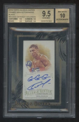 BGS 9.5 *10* GENNADY GOLOVKIN 2016 TOPPS ALLEN & GINTER GOLD AUTOGRAPH #ED 06/25 - Image 1 of 2