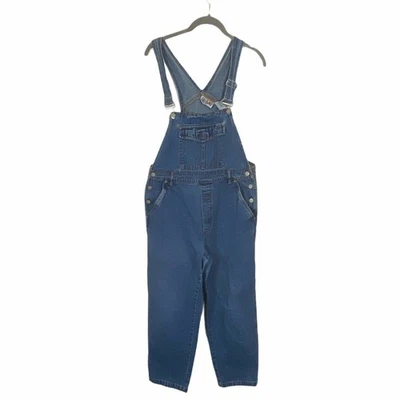 Mono Bill Blass baberos mujer talla pequeña azul algodón mezclilla carpintero vintage Foto 1 de 4