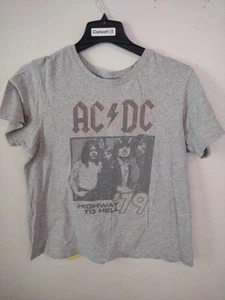 ACDC Highway To Hell 79 Gray Ladies Large Tshirt Top Tee Shirt Graphic Fast Ship - Picture 1 of 3