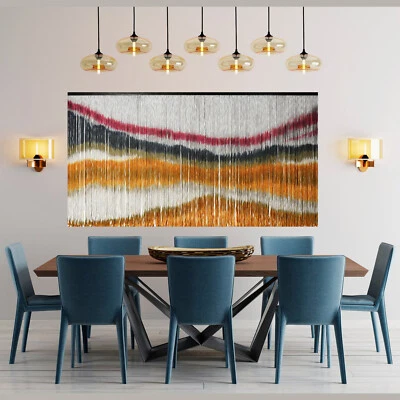 Der edle Makramee-Wandbehang 190 x 100 cm, Weizen Landschaft Deko Garn Baumwolle - Bild 1 von 4