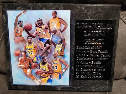 Los Angeles Lakers Greats team statistics plaque - New Lower Pricing!! Cover