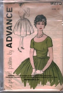 9275 Vintage Advance SEWING Pattern Juniors 1950s Dance Rockabilly Dress 14 - Picture 1 of 2