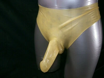 FETISSO FETISH BONDAGE RUBBER LATEX CONDOM BRIEFS with SHEATH SWINGING OPAQUE 4550 GAY