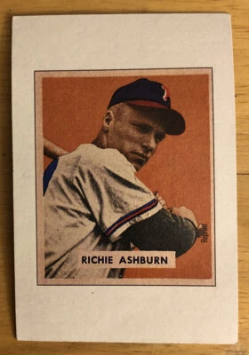1989 Bowman Richie Ashburn Sweepstakes Reprint Insert Card Low-Grade - Image 1 of 2