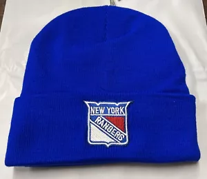 New York RANGERS LINED winter hat Blue cuffed Beanie cap - Picture 1 of 2