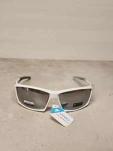 Gafas de sol U5 Vinci blancas Ice Tech lentes rectangulares espejadas #3 MS3 - Imagen 1 de 7