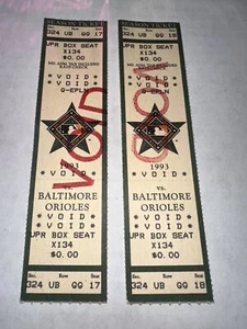 Baltimore Orioles Full Season Tickets 1993 Cal Ripken Jr Game Streak. Ex - Picture 1 of 2