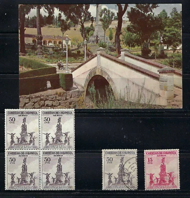 HISTORICAL BOYACA BRIDGE,-  POSTAL- STAMPS. COVER/89  TUNJA ARMS- COLOMBIA - Image 1 of 4
