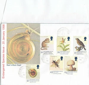(93869) CLEARANCE GB CLASSIC CDS Covers 2 FDC Endangered Species Snailbeach 1998 - Picture 1 of 2