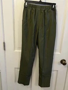 Pantalones pequeños Allison Daley para mujer cintura elástica con bolsillos oliva talla 4P NUEVO - Imagen 1 de 4