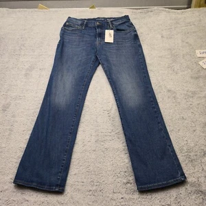 Arizona Bootcut Jeans Womens 30x30 Blue Denim Faded Stretch Mid Rise Flat Front - Picture 1 of 10