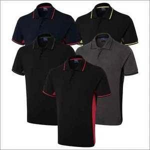 Uneek UC117 Mens Two Tone Poloshirt Contrast Colour Side Panels Polo T Tee Shirt - Picture 1 of 8