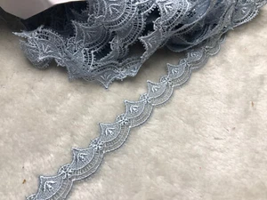 3cm Pretty Blue Grey Venise Wave Lace Trim Per Meter Sewing Embellishment Sewing - Picture 1 of 4