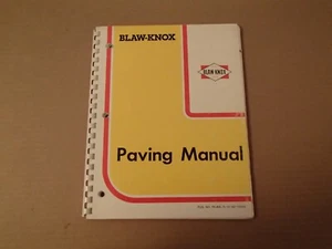 Blaw-Knox Paving Operation Performance Manual - Picture 1 of 6