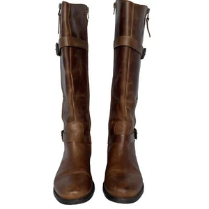 Matisse Militia Womens 6.5 Leather Knee High Boots Side Zip Riding Brown Cognac - Picture 1 of 11