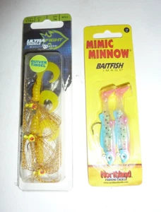 2 New Sealed Fishing Baits Northland Mimic Minnow & South Bend Rigged Tinsel S11 - Picture 1 of 2