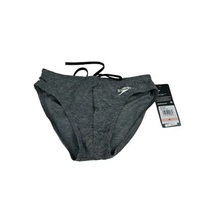 Speedo Men's Swimsuit Brief PowerFlex Eco Solar, Heather Grey, 28 - Picture 1 of 3