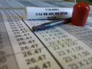 3/32 ZOLL 4 FLÖTEN EINENDIG STUMMELLÄNGE AlTiN BESCHICHTETER HARTMETALL-SCHAFTFRÄSER - Bild 1 von 1