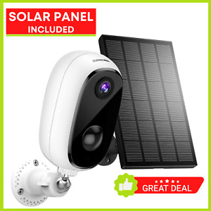 Zumimall Wireless Solar Outdoor Security Cameras Hd Night Vision Wifi Home Cam