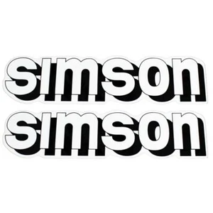 2 Aufkleber Emblem pass f Simson S51 S50 S70 Schriftzug Tank weiß weiß Kleber - Bild 1 von 1