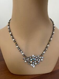 Vintage Sorrelli Necklace pearls rhinestones signed AB