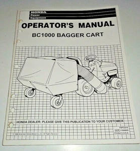 Honda BC1000 BAGGER CART for Lawn Garden Tractors Operators Maintenance Manual - Picture 1 of 3