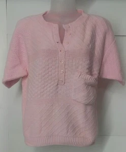 Jason Maxwell Pink Short Sleeve Sweater Pocket Small. 🆓SHIPPING - Picture 1 of 7