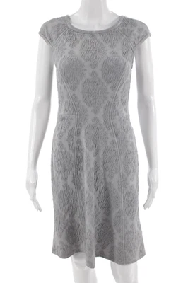 Vestido Vaina Yoana Baraschi Mujer Gris Estampado Animal Manga Corta Cuello Redondo Talla S Foto 1 de 4