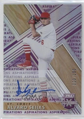 2019 Panini Elite Extra Edition Aspirations Purple /100 Alvaro Seijas #158 Auto - Image 1 of 2