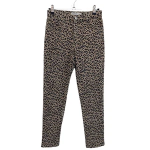 Zara Kids Girls Size 13-14 Years Jeans Cheetah Print Skinny Denim Collection - Picture 1 of 9