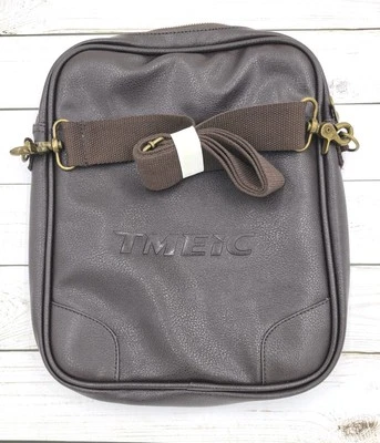 Кожаная наплечная сумка-мессенджер Leed's TMEIC с регулируемым ремешком коричневая - Изображение 1 из 4