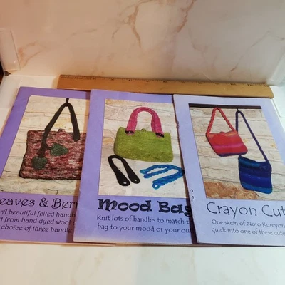 Three Vintage My Bagatelle Felted Knitting Pattens ~ 3 Different Purse Patterns - Image 1 of 4