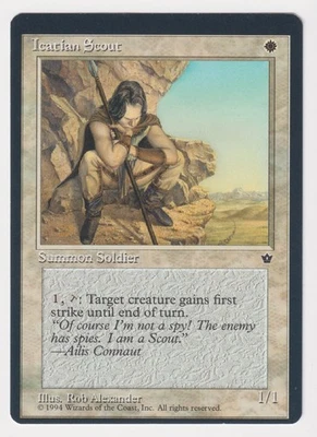 Miscut Icatian Scout MP Fallen Empires MTG Factory Error Sheet Edge Misprint EDH - Image 1 of 2