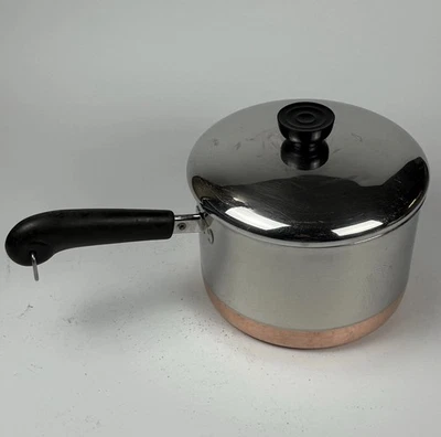 Revere Ware 3 Qt. Stainless Steel Copper Bottom Sauce Pot Pan & Lid Indonesia - Image 1 of 4