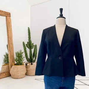 Ann Taylor Factory Women’s 16 Classic Single Button Blazer Jacket Black - Picture 1 of 11